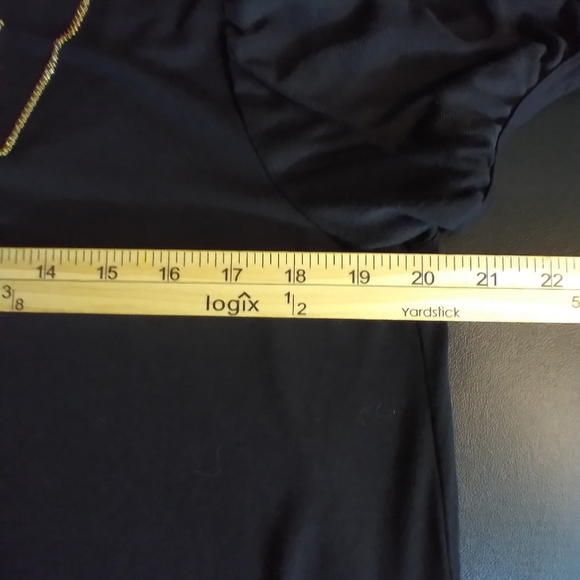 Forever Rose Black Dress with Gold Necklace Size 1X Flowy Beachy Resortwear - Picture 7 of 7